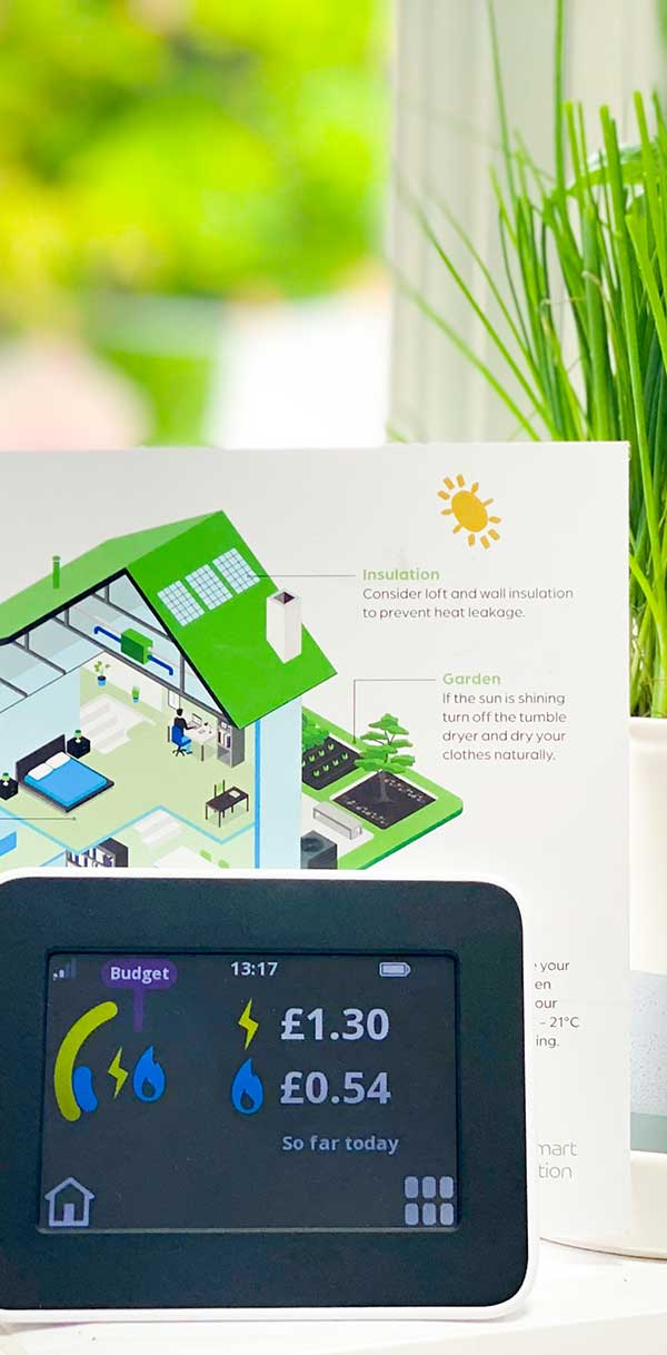 Smart meter dashboard showing home energy use