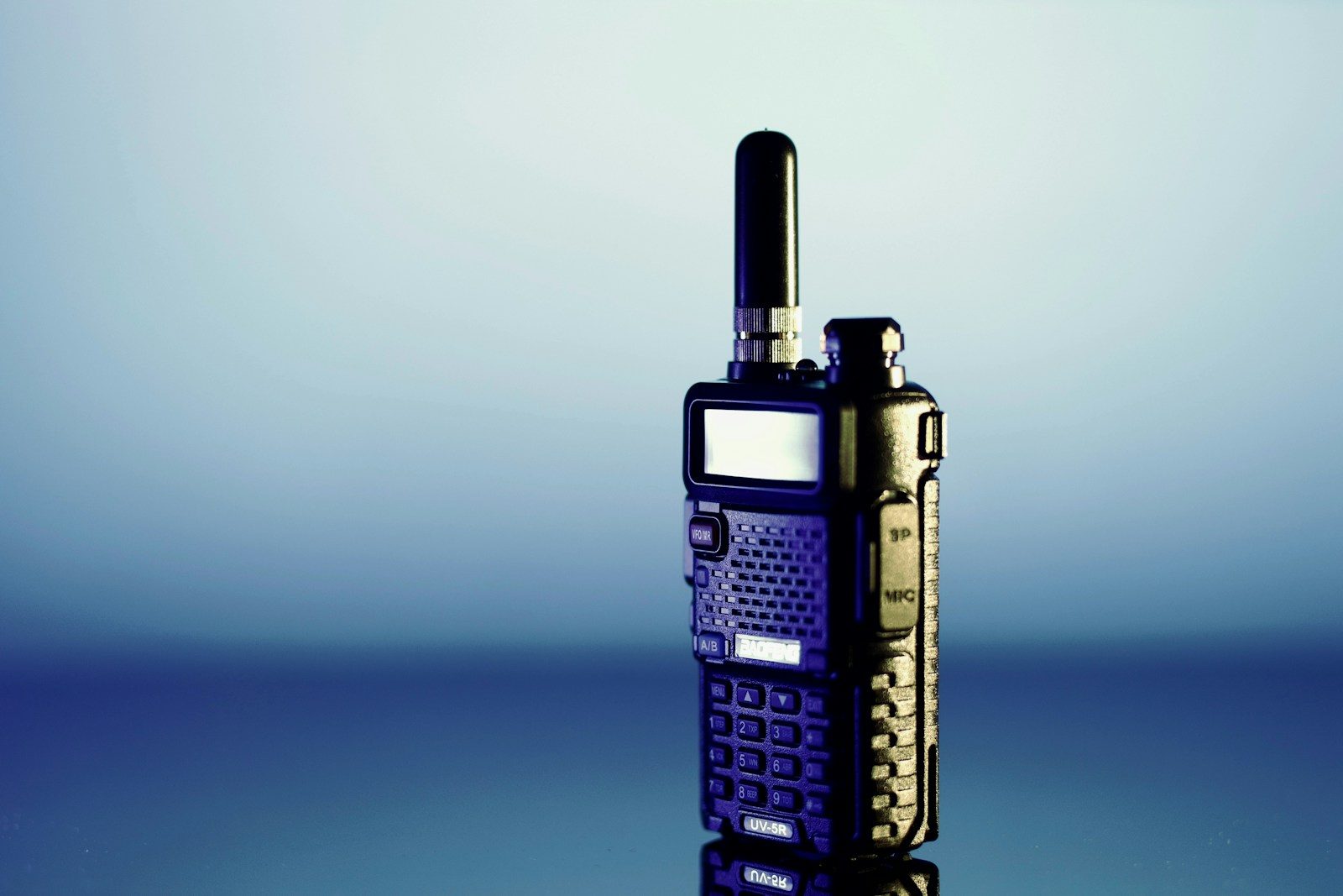 a two way radio sitting on top of a table